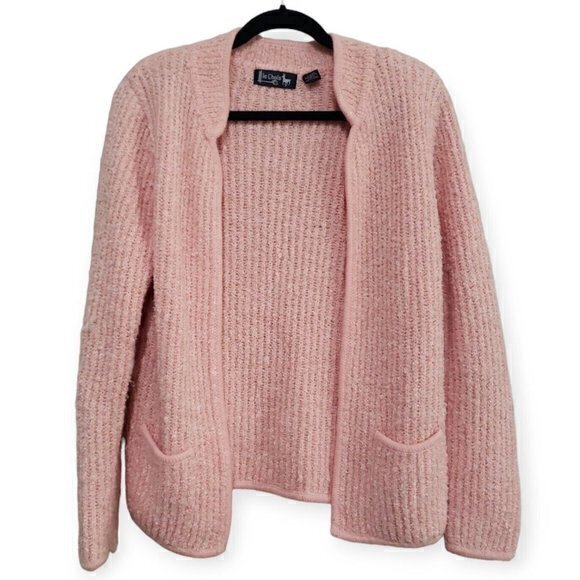 Lle Chois Vintage Pink Knitted Sweater With Pockets Size Medium 100% Acrylic - Picture 1 of 4
